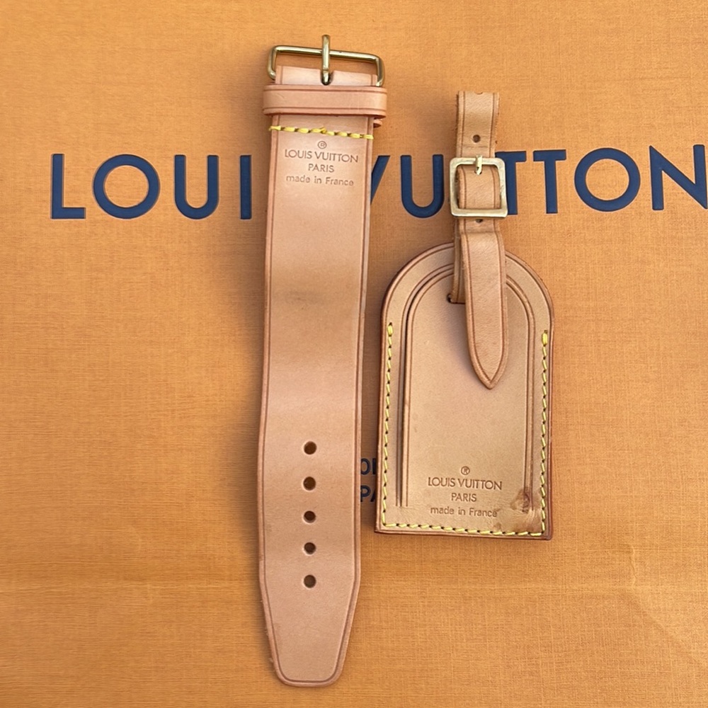 Authentic Louis Vuitton Luggage Tag and Poignet
